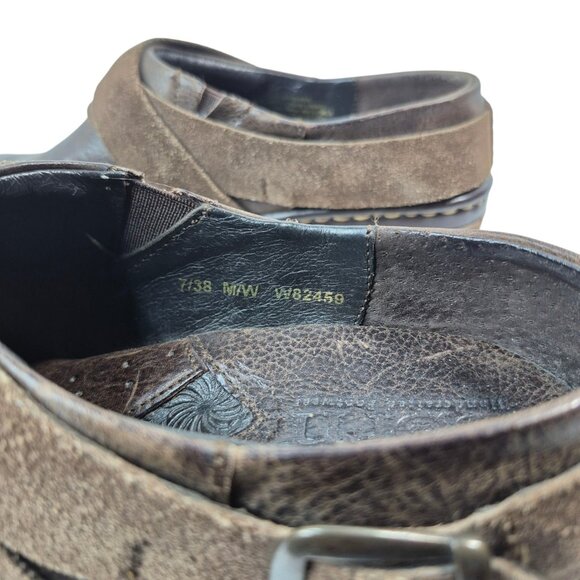 Born Womens Clogs Size 7 Leather Mules Casual Slip On Comfort Shoes Brown - Picture 6 of 8